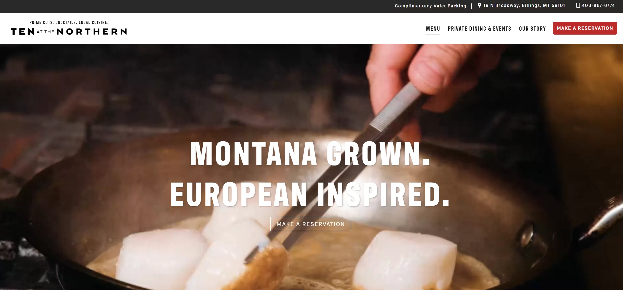 TEN at the Northern restaurant website by Let's Canoe