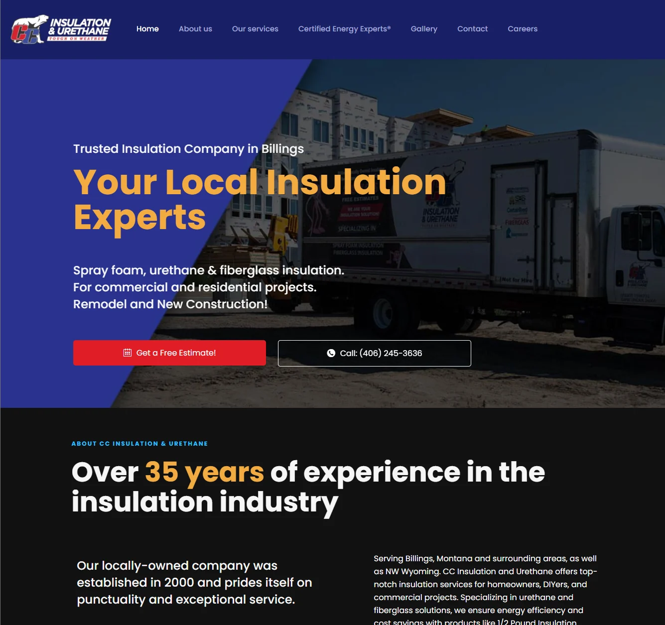 CC Insulation website by Let's Canoe