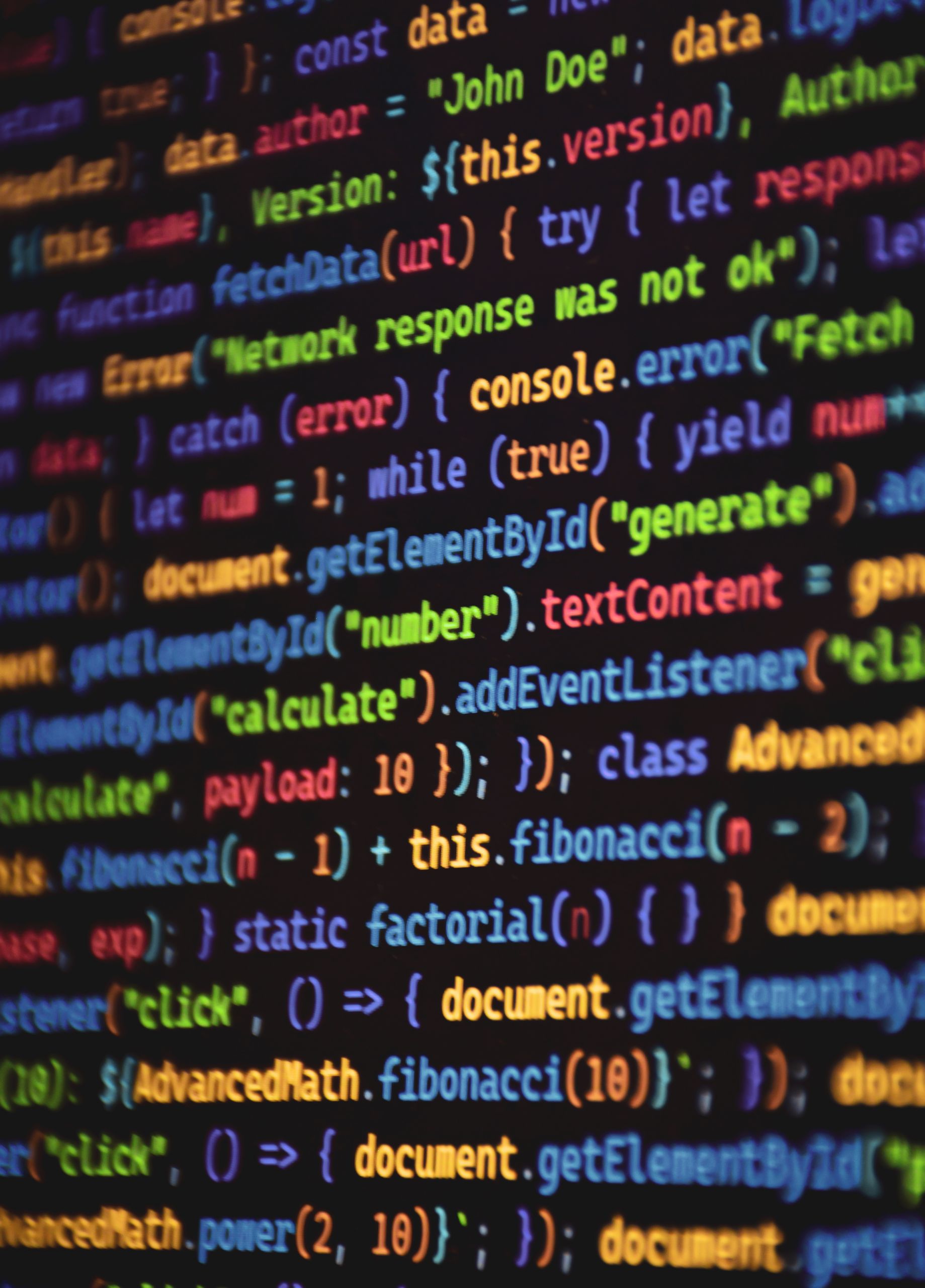 Close-up of website code during a technical SEO audit