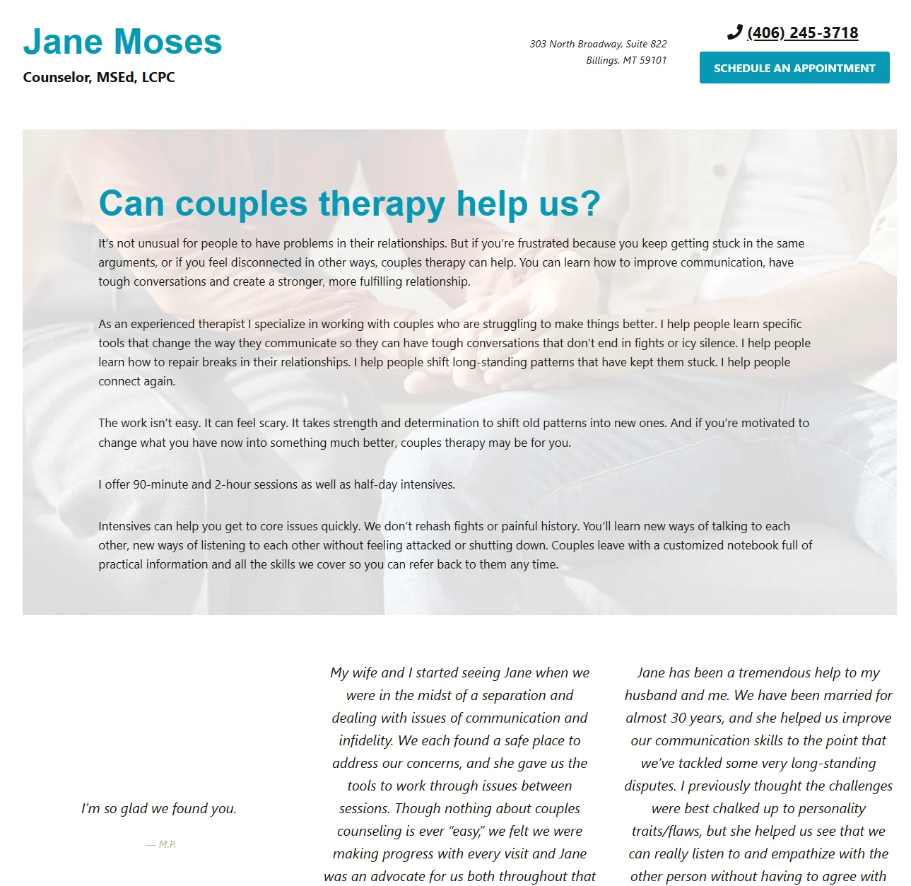 Jane Moses website by Let's Canoe