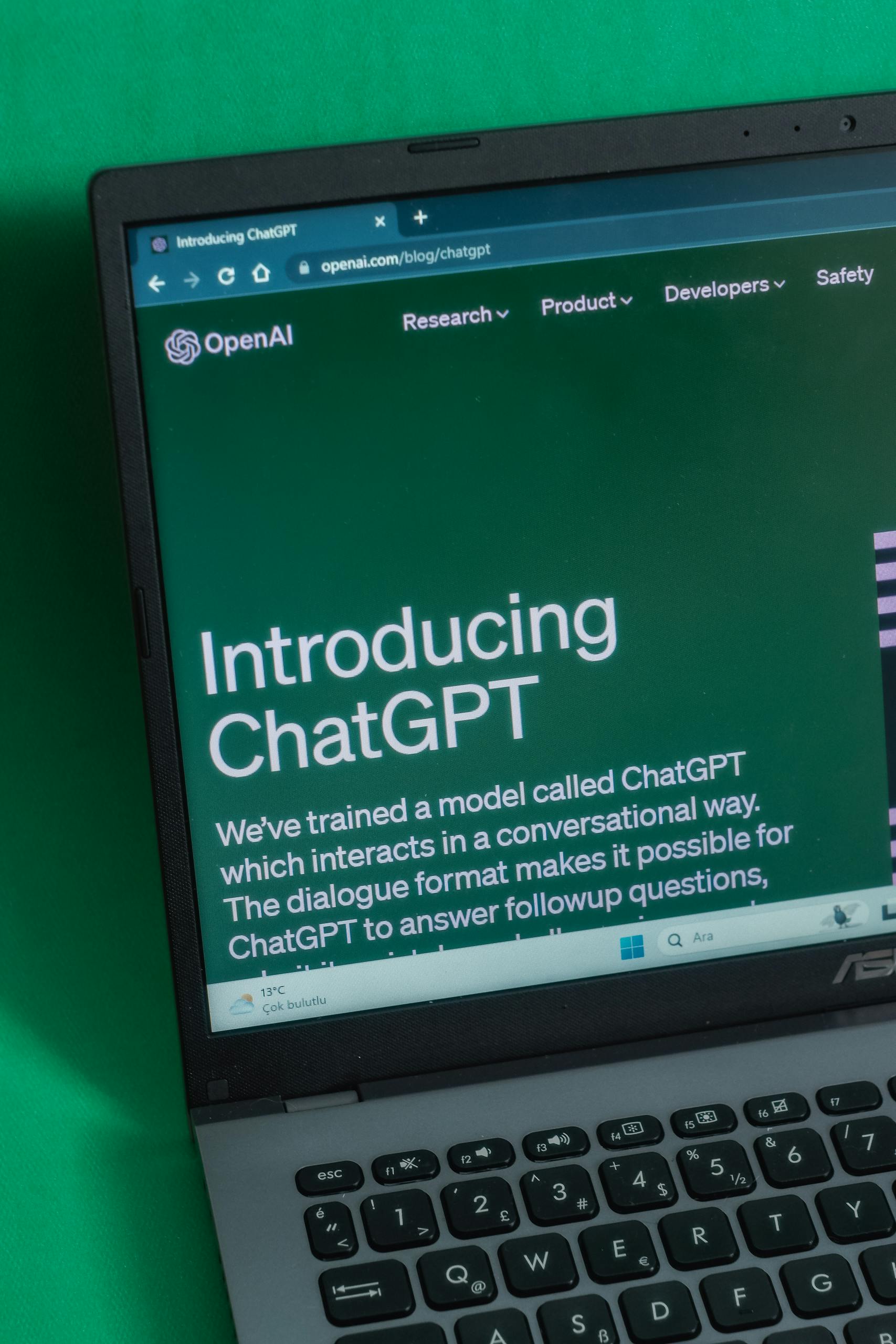 Laptop showing the ChatGPT homepage, an example of AI search