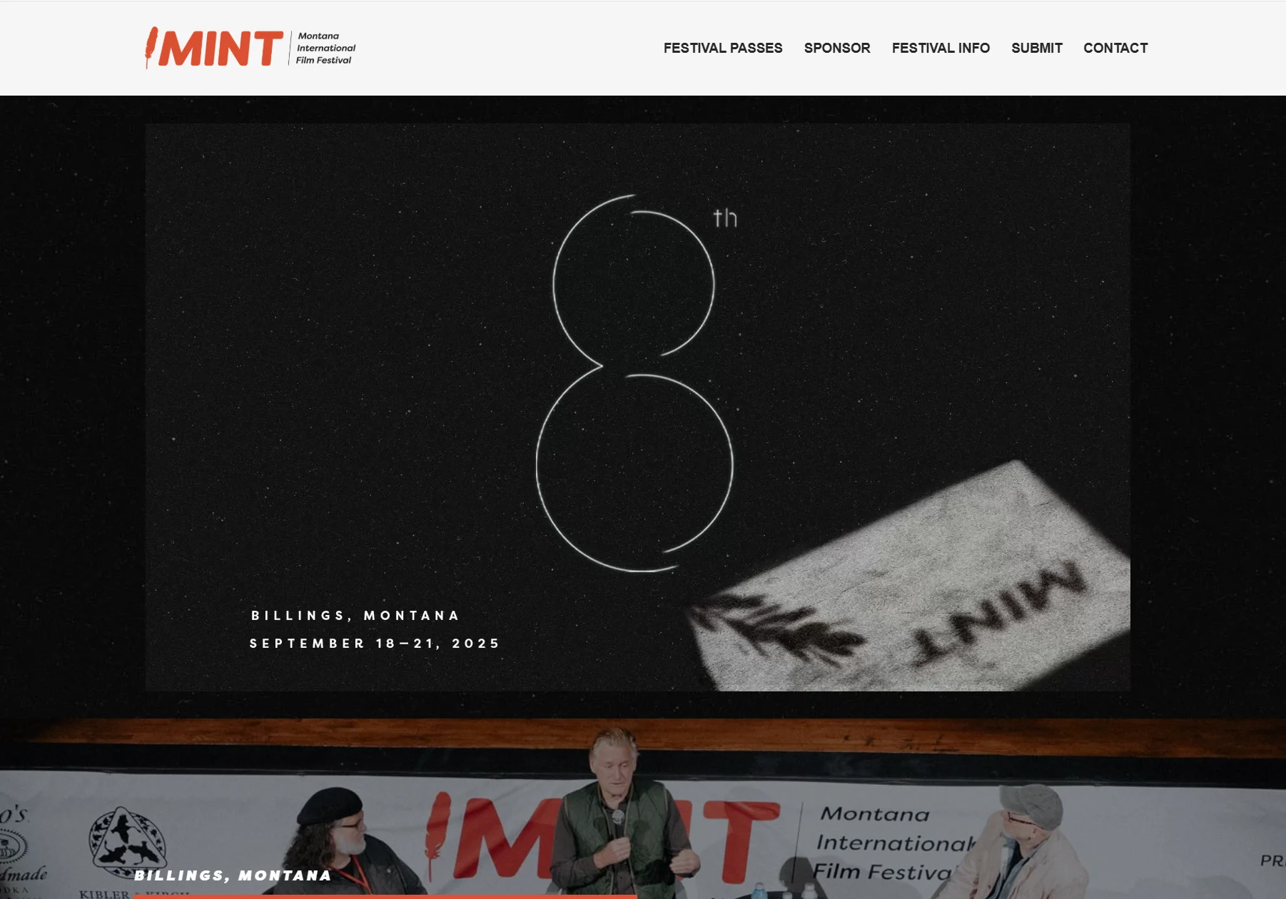 MINT film festival website designed and built by Let's Canoe